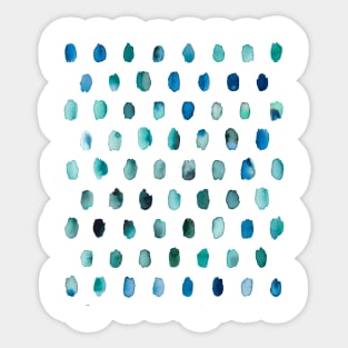 Artistic Palette Watercolor Dots Blue Sticker